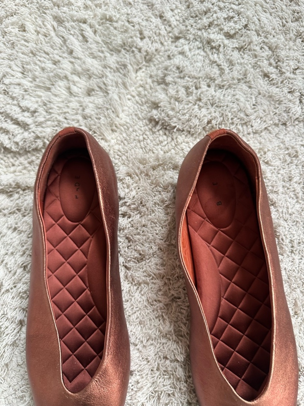 Birdies the crane flat orange Gold Metallic Ballet Flats 9.5 - Picture 4 of 9